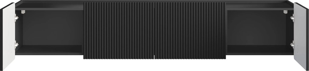 Szafka RTV wisząca Malmi 200 cm - czarny mat / czarny
