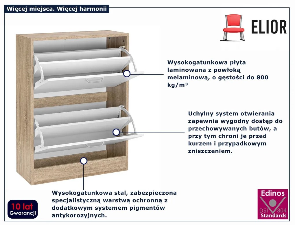 Szafka na buty biały + dąb sonoma L6-S92
