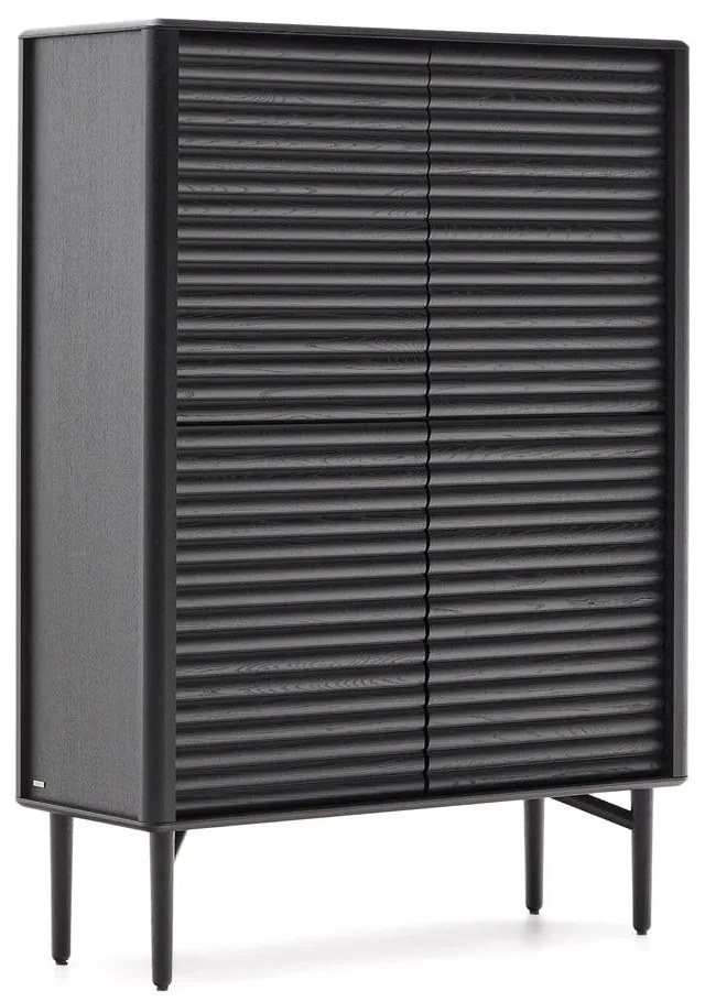 Czarna szafka w dekorze dębu 104,5x144x40 cm Lenon – Kave Home