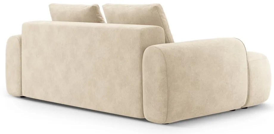 Beżowa aksamitna sofa 200 cm Linz – Cosmopolitan Design