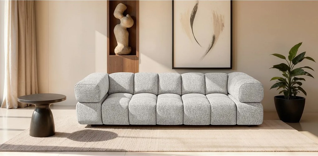 Nowoczesna Beżowa Tkaninowa Sofa 4-Osobowa ALVERO 280 cm - Stylowy Design, Pianka O Wysokiej Elastyczności, Premiumowa Tkanina