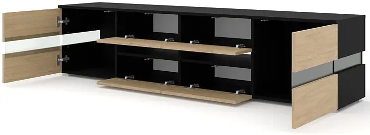 Stojąca szafka rtv czarny + dąb stone M5-H60