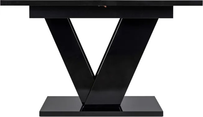 Stół Prostokątny Rozkładany CLARK 120-160 cm Czarny Połysk Glamour