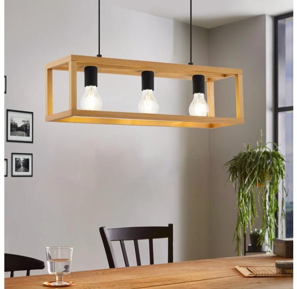 Eglo 32144 - Żyrandol na lince BLACKCROWN 3xE27/40W/230V brązowy