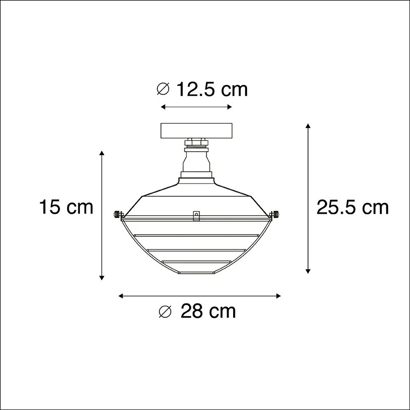 Industrialna lampa sufitowa antyczne srebro 25,5 cm - CoursePrzemysłowy Oswietlenie wewnetrzne