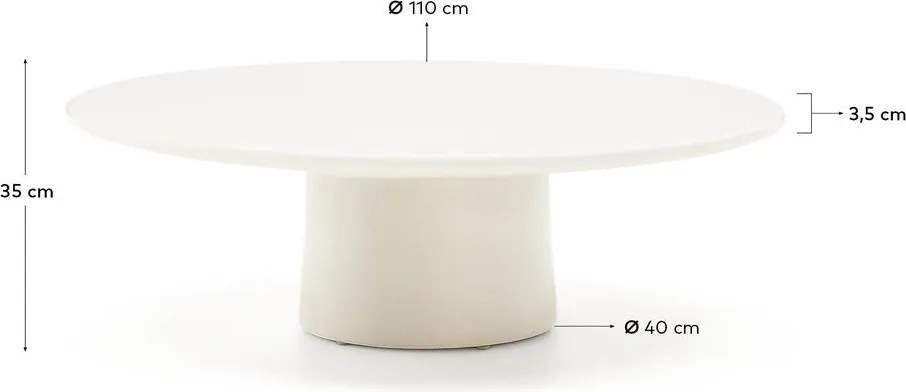 Okrągły stolik ogrodowy betonowy ø 110 cm Albanella – Kave Home