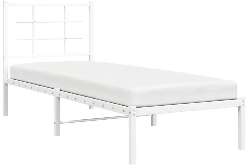Białe metalowe łóżko w stylu loftowym 100x200 cm - Laxo