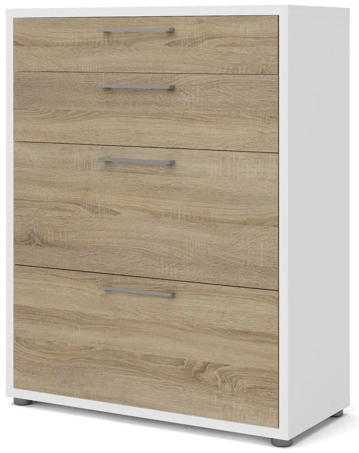 Biały regał modułowy w dekorze dębu 89x113 cm Prima – Tvilum