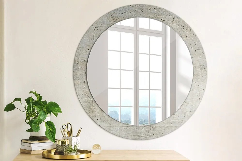 Lustro dekoracyjne okrągłe Szary beton