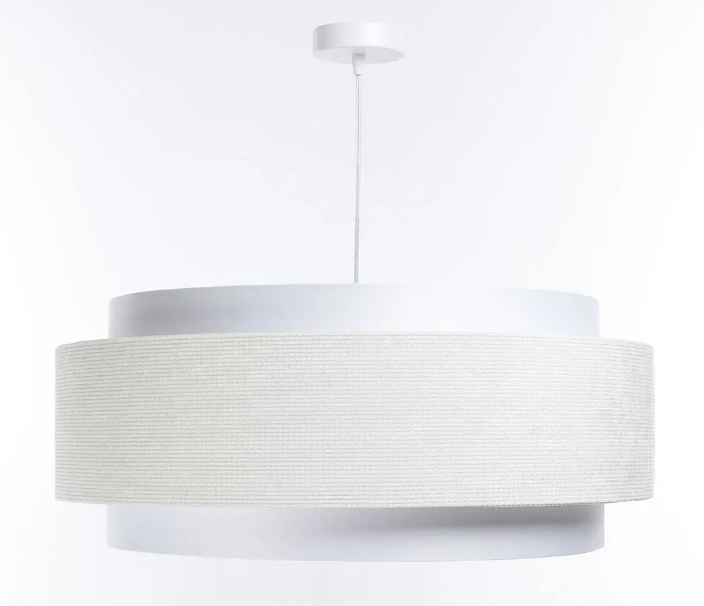 Biała lampa wisząca z dwuczęściowym kloszem L2-N22