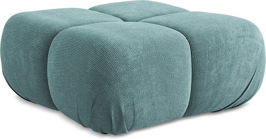 Pufa - z tkaniny szenilowej - jeans - LOKUA