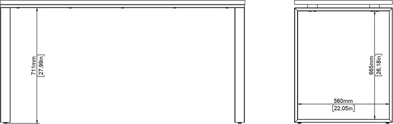 Biurko loft na płozach Sign 150 jackson hickory/szary mat