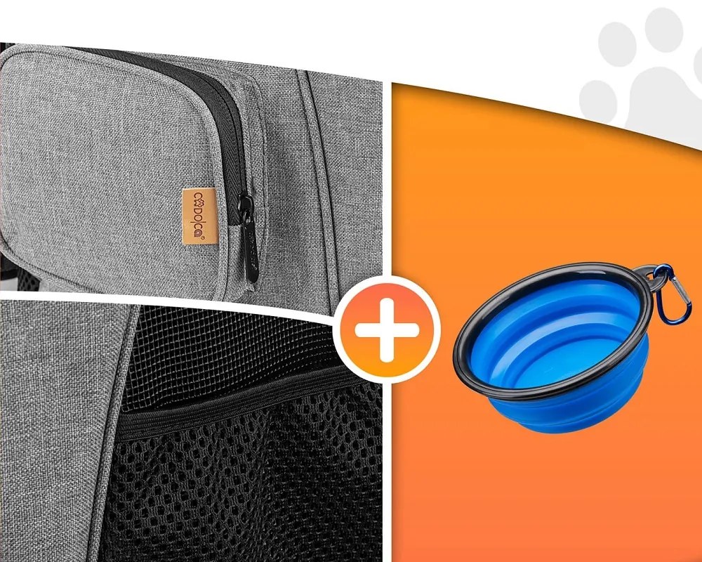 Plecak na psy i koty JOY, 31x30x41cm, szara Cadoca