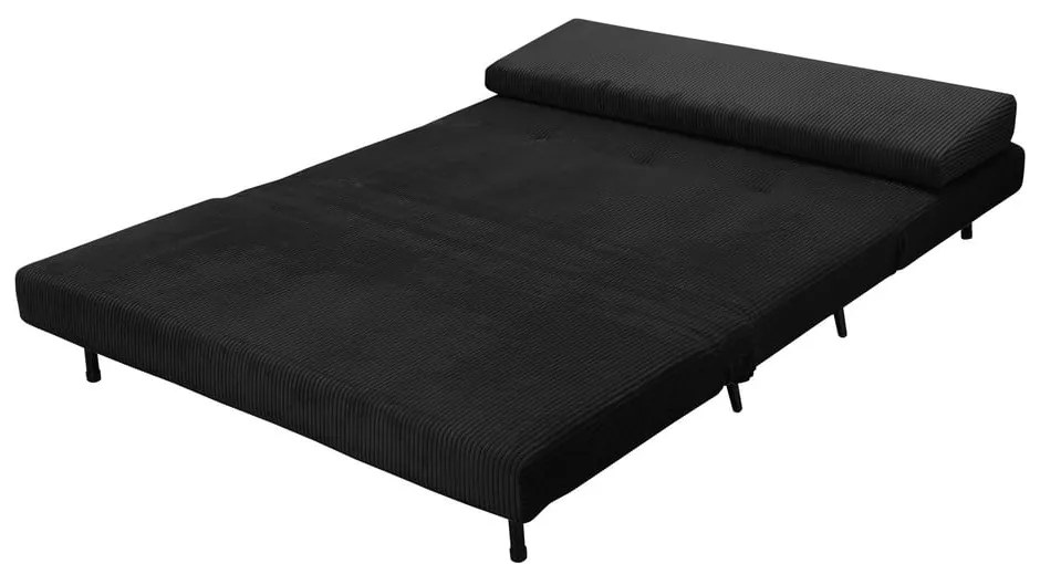 Antracytowa sztruksowa rozkładana sofa 140 cm Mallory – Støraa