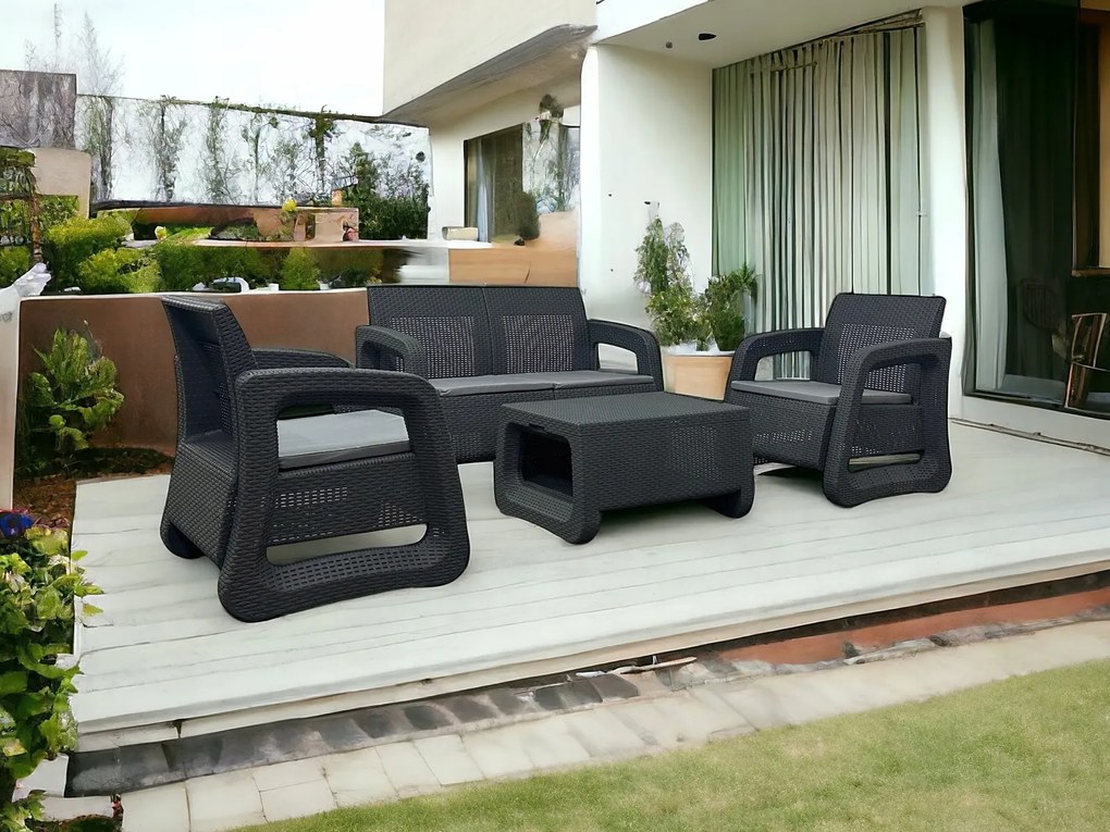 Zestaw mebli ogrodowych z tworzywa Malezja MAS-LS-04 szary