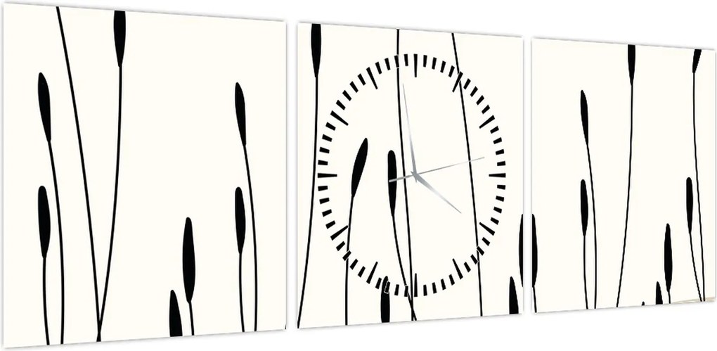 Obraz - Łąka graficzna N⁰3 (z zegarem) (90x30 cm)