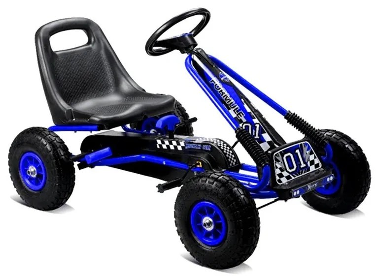Gokart niebieski a-15 pompowane koła