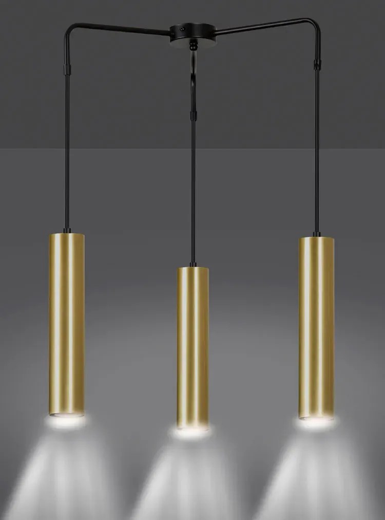 Czarna nowoczesna lampa wisząca spot - D063 H4-L39