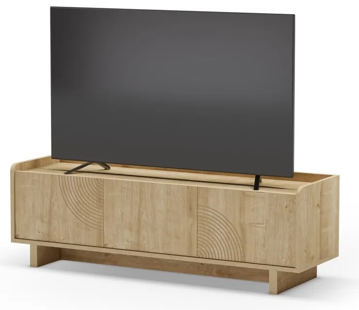 Szafka pod TV w dekorze dębu w naturalnym kolorze 140x45x40 cm Daira – Marckeric