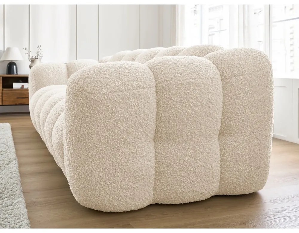 Beżowa sofa z materiału bouclé 232 cm Hippolyte – Bobochic Paris