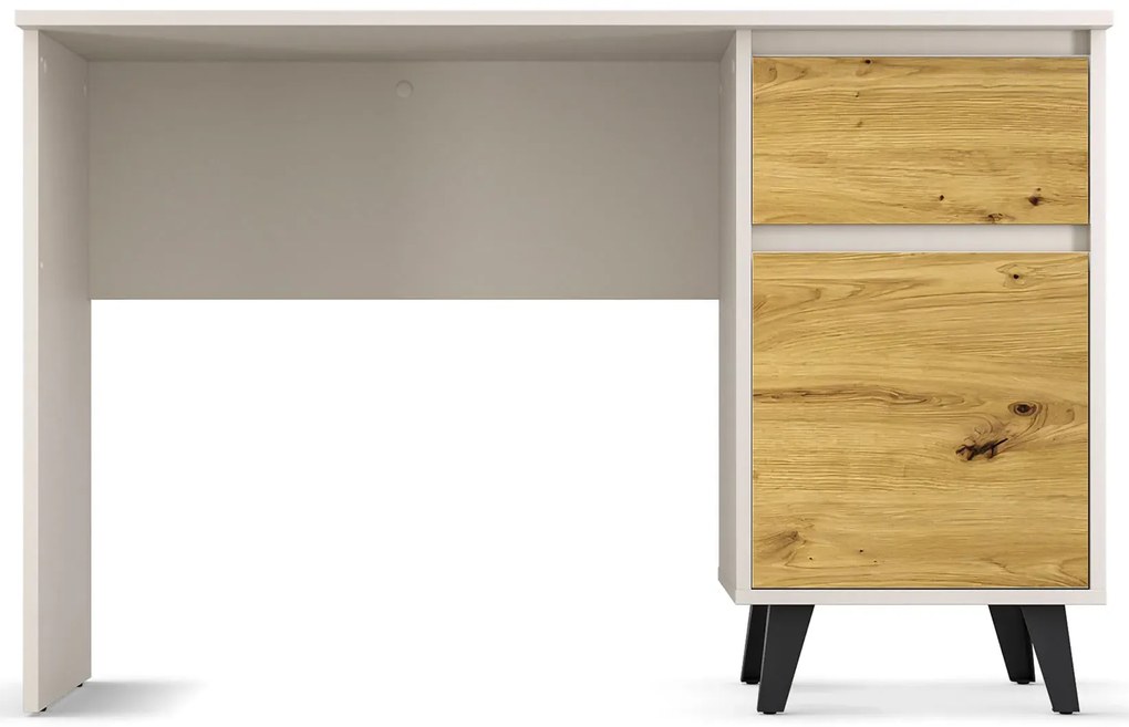 Biurko komputerowe z szafką i szufladą kaszmir + dąb artisan Z3-S59