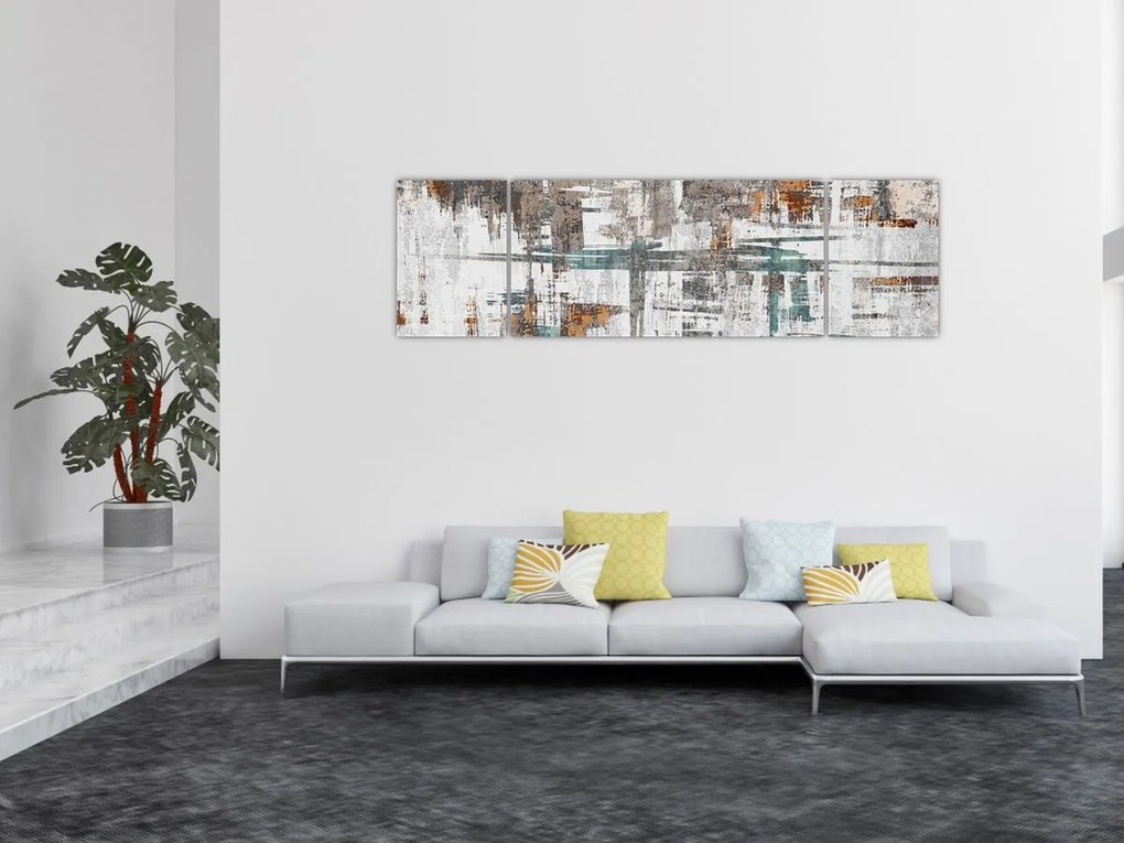 Obraz - Abstrakcyjne pociągnięcia (170x50 cm)