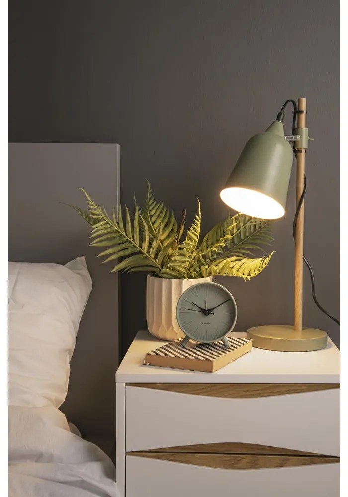 Zielony metalowy budzik Karlsson Index, ø 11 cm