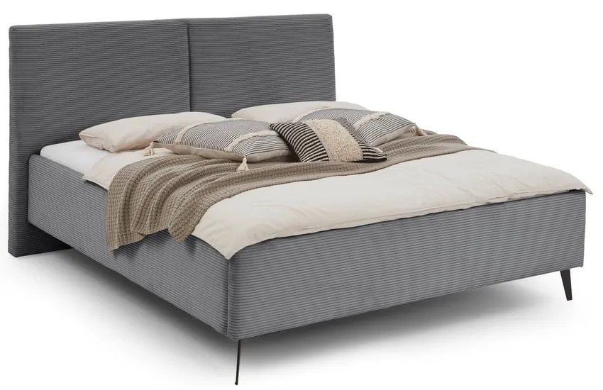 Szare tapicerowane łóżko dwuosobowe bez stelaża 180x200 cm Lando – Meise Möbel