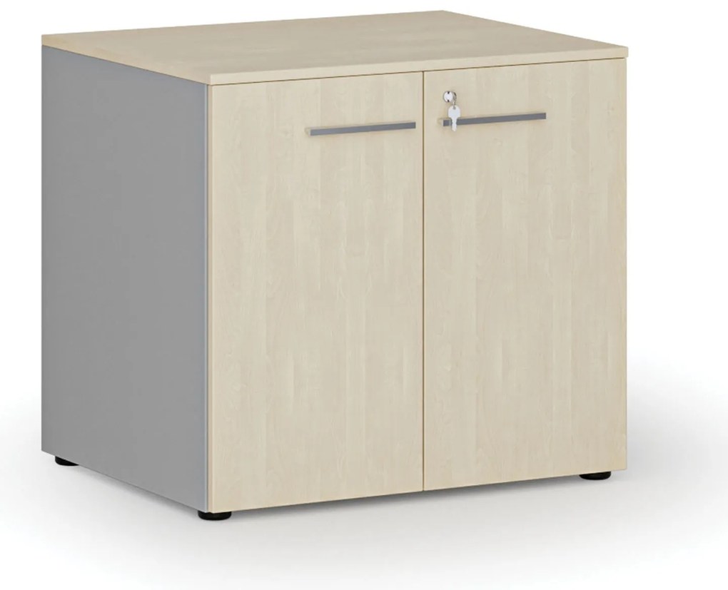 Szafa biurowa z drzwiami PRIMO GRAY, 800 x 640 x 735 mm, szary/brzoza