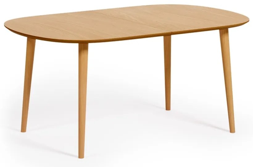 Okrągły rozkładany stół w dekorze dębu ø 160 cm Oqui – Kave Home