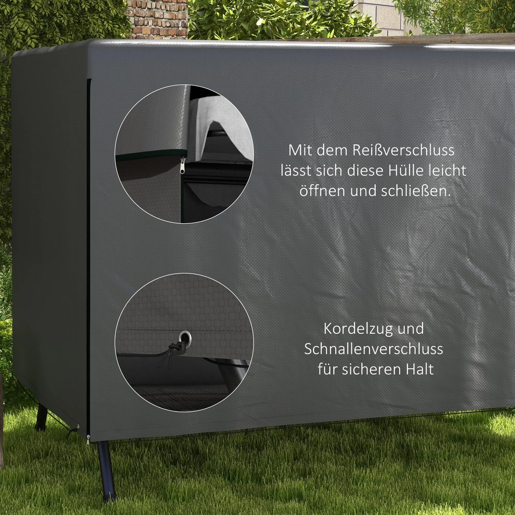 Outsunny Pokrowiec na meble ogrodowe, osłona ochronna na meble zewnętrzne, 215 cm x 155 cm x 150 cm, Ciemnoszary | Aosom PL