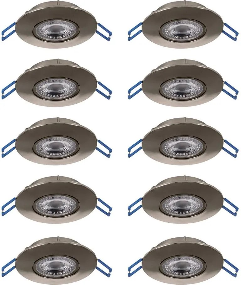 Eglo 300196 - ZESTAW 10x LED Oprawa sufitowa wpuszczana GEDREZ LED/4,9 W/230 V śr. 9 cm chrom