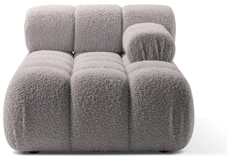 Jasnoszary moduł sofy z materiału bouclé (prawostronny) Bellis – Micadoni Home