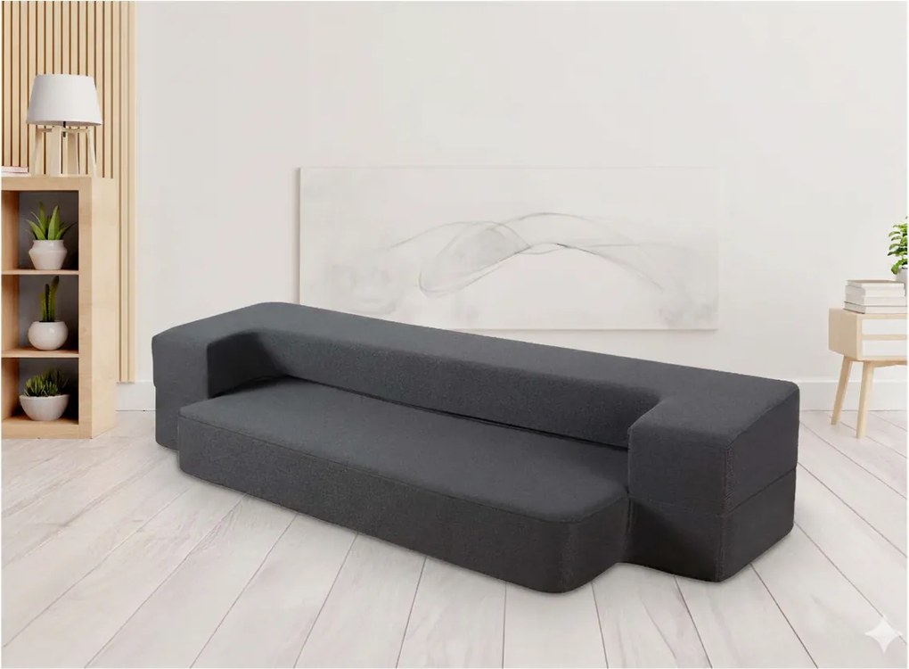 GREY SŁADANA SOFA 2w1 CIEMNO SZARA  CHARCOAL/G