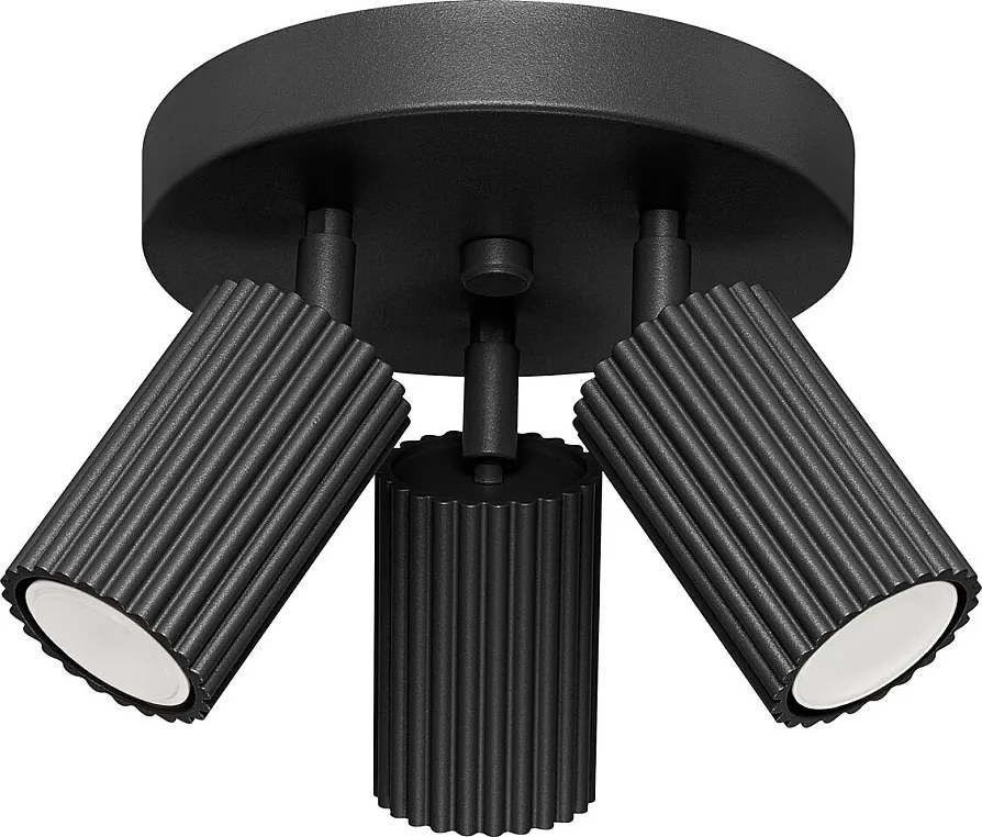 Lampa Sufitowa Minimalistyczny Karbon, Aluminium - 3 Źródło - L.19.5 X H.18 Cm - Czarny