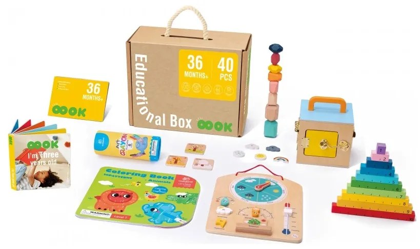 Tooky toy edukacyjne pudełko montessori układanka liczydło tablica pogody 6w1 od 3 lat