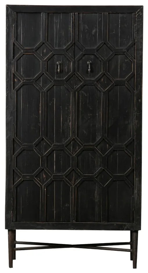 Czarna szafka z drewna z recyklingu 75x143x40 cm Bequest – WOOOD