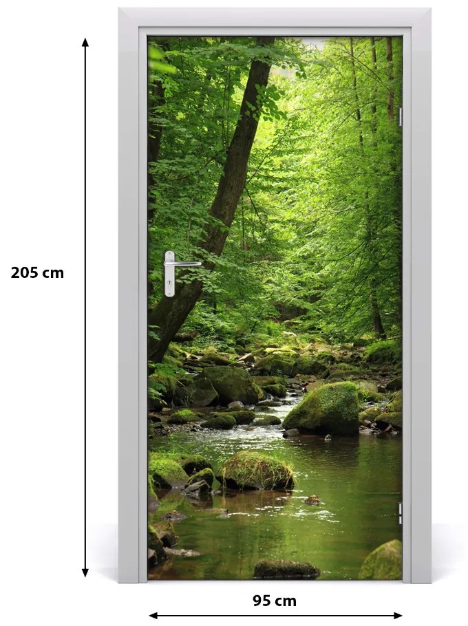 Naklejka fototapeta na drzwi Rzeka w lesie