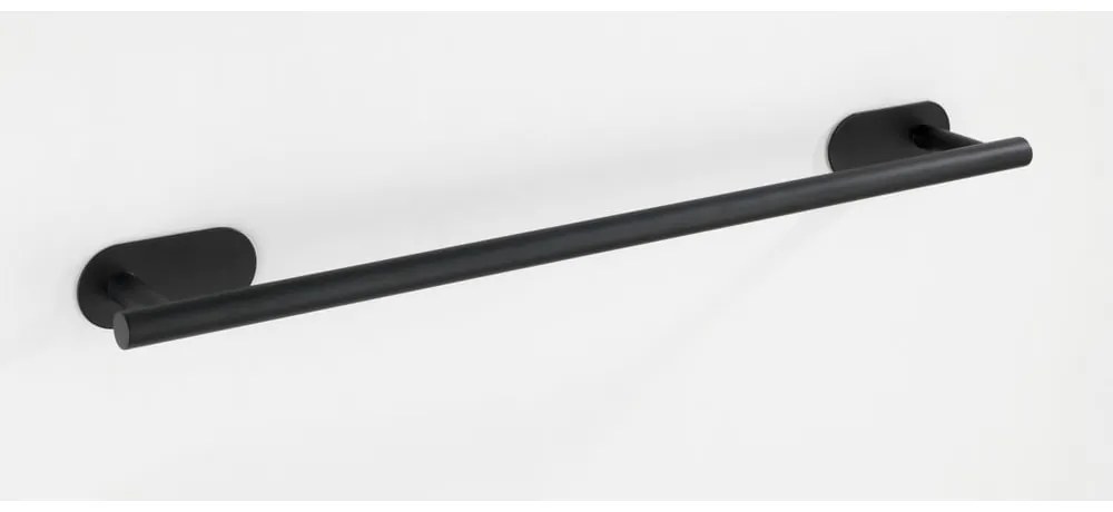 Matowy czarny ścienny uchwyt na ręczniki ze stali nierdzewnej Wenko Orea Rail Turbo-Loc®