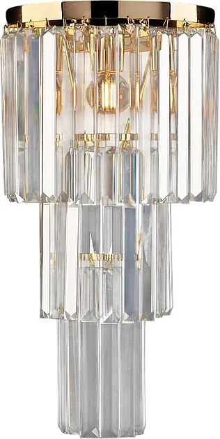 Kinkiet Schubert 2-punktowy z żelaza i złoconego mosiądzu z kryształkami .25 P.13 BL272-AP2-OR