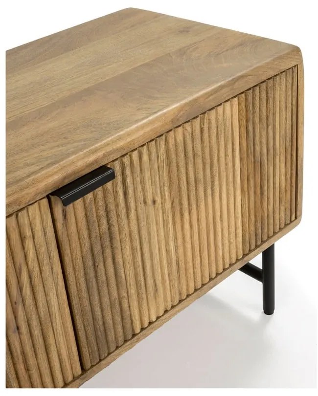 Szafka pod TV z litego drewna mango w naturalnym kolorze 145x50x40 cm Mundra – MOME