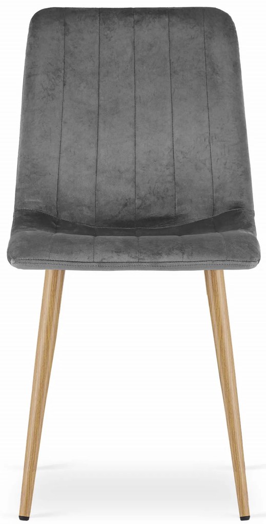 Ciemnoszare krzesło do kuchni LAVA aksamitne