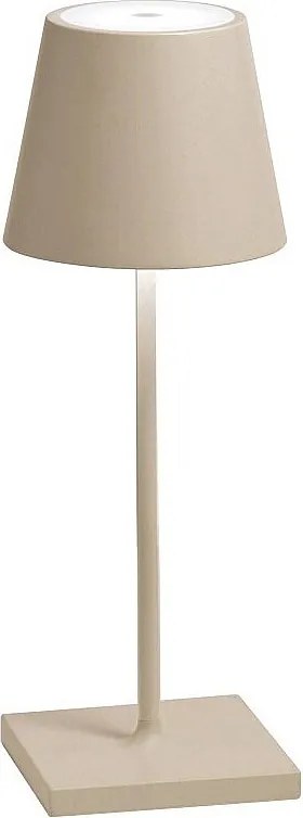 Lampa stołowa LED Zafferano Poldina Pro Mini Sand z możliwością ładowania i ściemniania, z czasem pracy baterii do 12 godzin