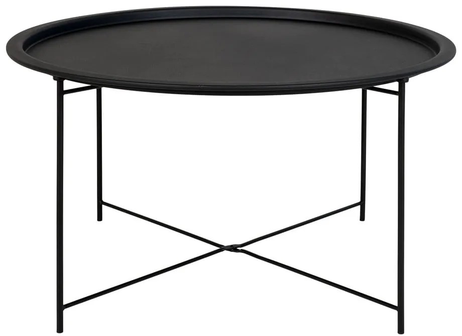 Czarny metalowy okrągły stolik ø 75 cm Bastia – House Nordic