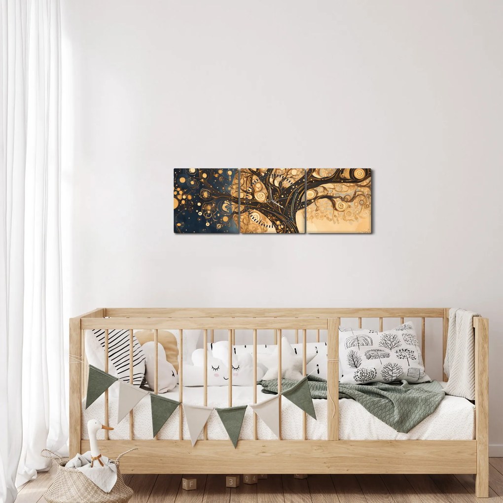 Obraz – Surrealistyczne drzewo (z zegarem) (90x30 cm)