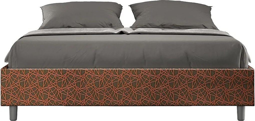 Łóżko bez stelaża tapicerowane 160x200 tkaniny Era 04 Pomarańczowy Azelia