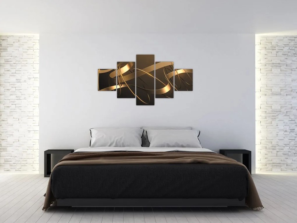 Obraz - Brązowe wstążki (125x70 cm)