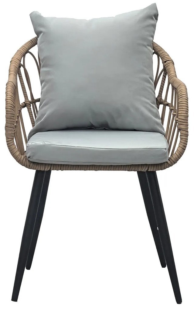 Krzesło ogrodowe Autronic, metal, polirattan, naturalny , AZ-F1406 NAT