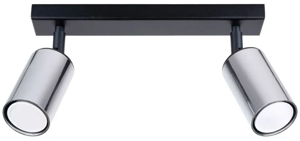 Podwójna lampa sufitowa reflektorowa czarny + chrom - A570 W7-C03