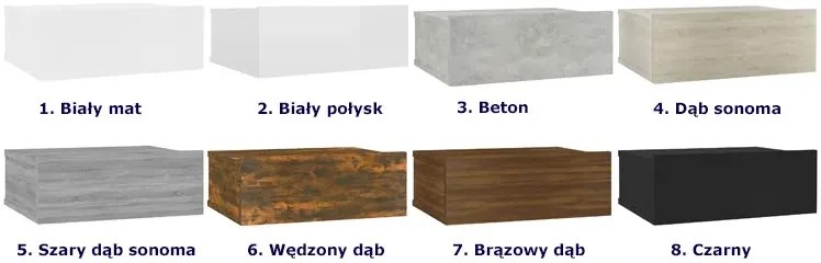 Minimalistyczna wisząca szafka nocna dąb sonoma - Nala